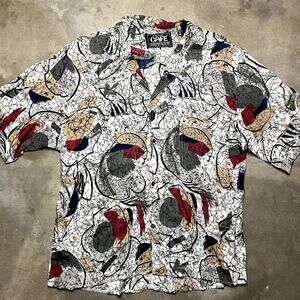 Cafe Silk Italian Shirt Men's M Vintage White